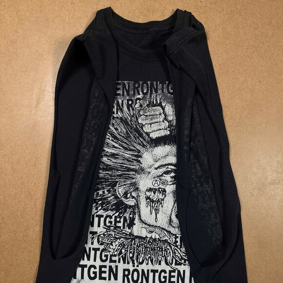 Rontgen Raw Punk Band Kopflos Chopped TShirt Cutoff Sleeveless Tank Tee Thrashed - Picture 5 of 16